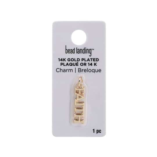 12 Pack: 14K Gold Plated Faith Charm by Bead Landing™
